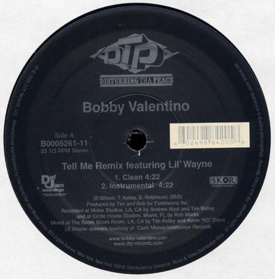 12inch Record BOBBY VALENTINO - Tell Me Remix B000526111 Disturbing Tha  2005 US Rap & Hip-Hop/R&B Used
