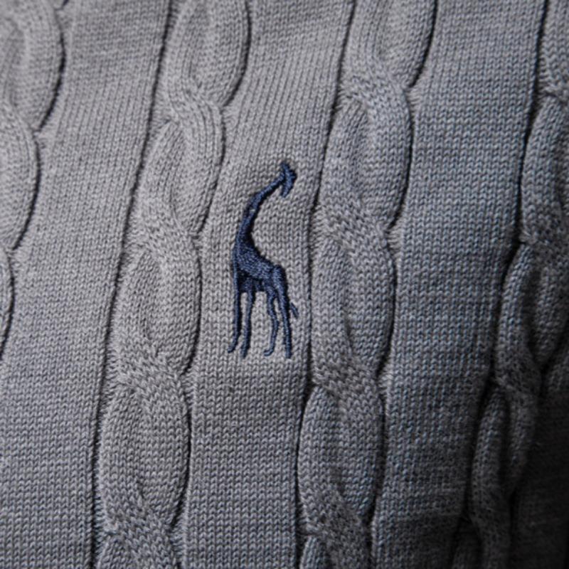 Autumn and Winter New Men's Sweater Set Deer Embroidery Solid Color Sweater Men