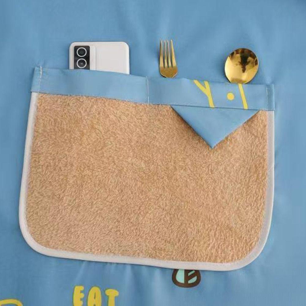 Cartoon Kitchen Apron Waterproof Long Sleeve Cooking Baking Bibs Cross Back Anti-fouling Catering Work Clothes for Home Kitchen