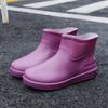 Ladies' Outdoor Fashionable Solid Color Short Tube Anti Slip Rain Shoes