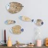 5Pcs/Set Vintage Wooden Fish Wall Decoration Nautical Coastal Ocean Theme Hanging Ornament School of Fish Beach Lake House Bathroom Wall Art