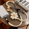 1Pcs Cute Flower Decor Adjustable Phone Lanyard Durable Braided Strap For Daily Outing Shopping Travel Anti Lost Accessory