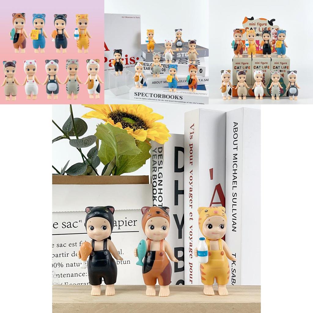 Adorable Mini Cat Pvc Figure Collection With 9 Stylish Outfits Perfect For Anime Lovers