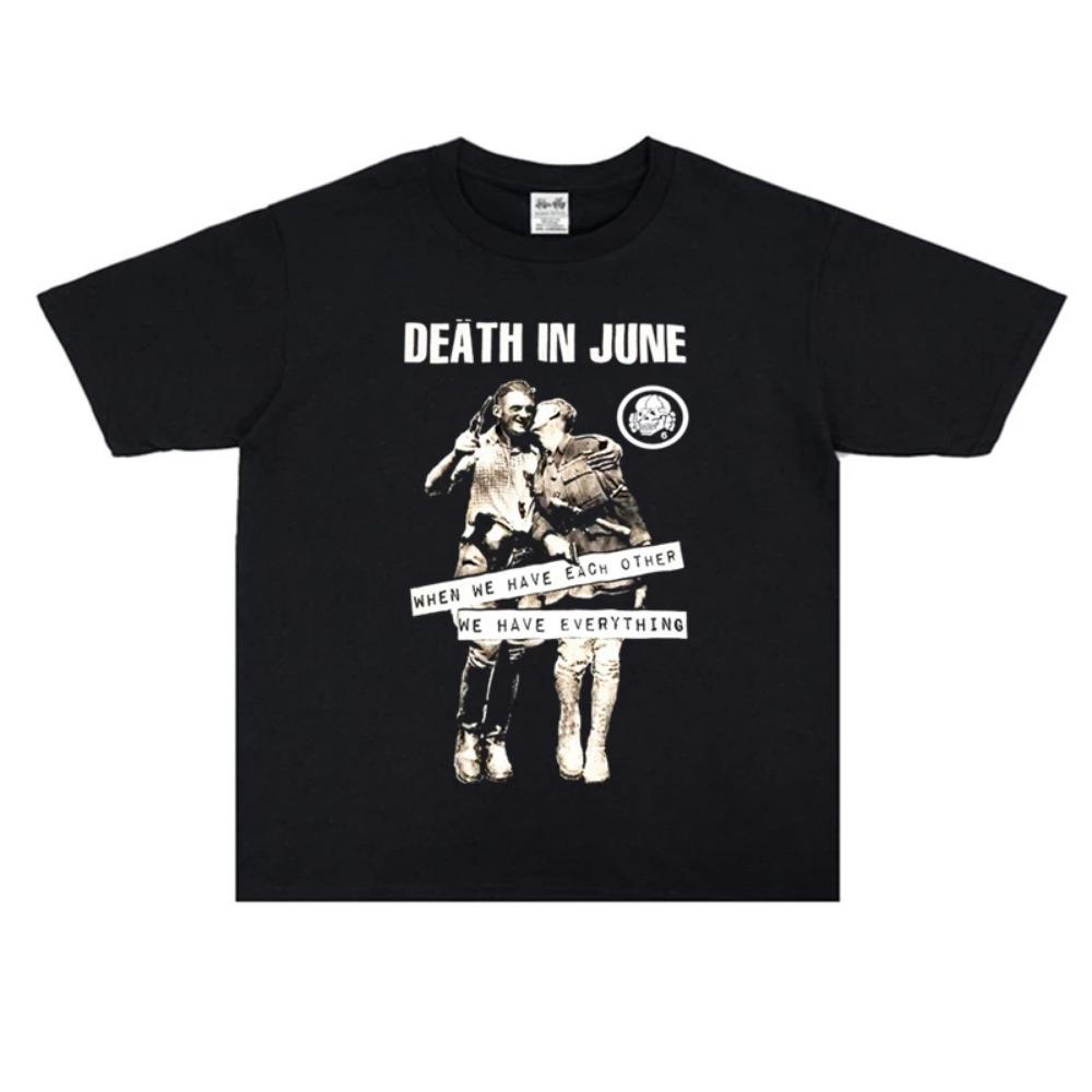 Death in June Folk Band Rock Kurzarm T-Shirt Herren- und Damenmode Lässig Hochwertig Motorrad Kurzarm T-Shirt