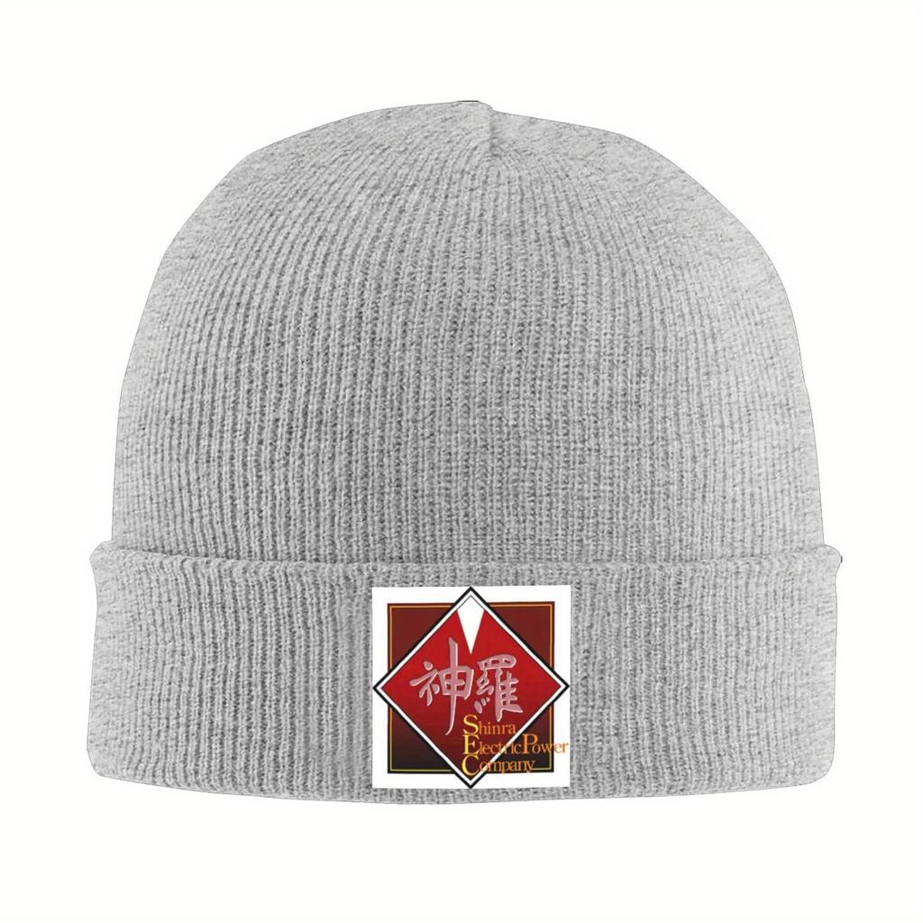 Shinra Electric Power Company Final Fantasy Knitted Hat for Women Men Beanies Winter Hat Acrylic  Crochet Melon Cap