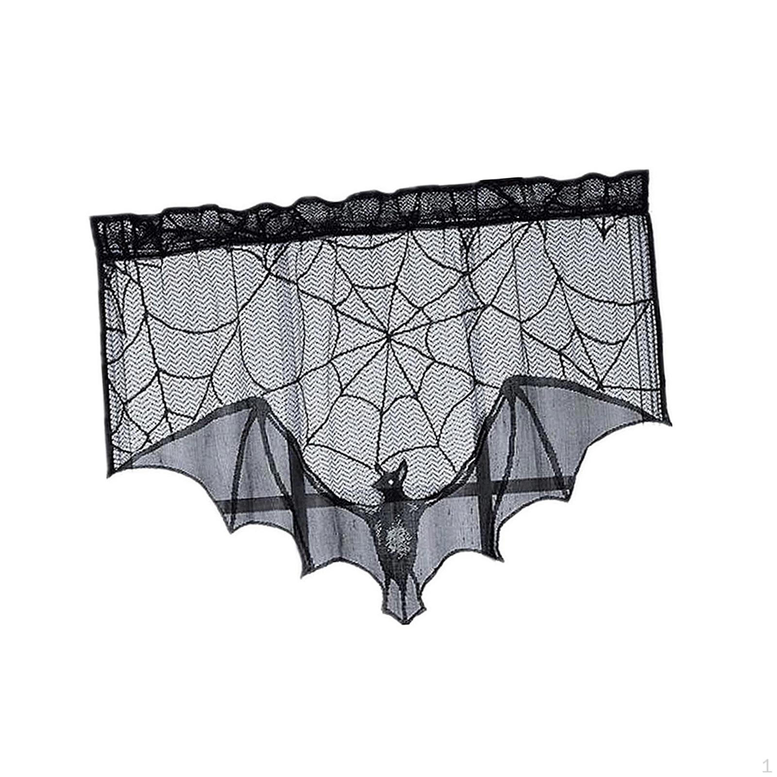 

Halloween Window Valance Fireplace Cover Lace Decoration Bat