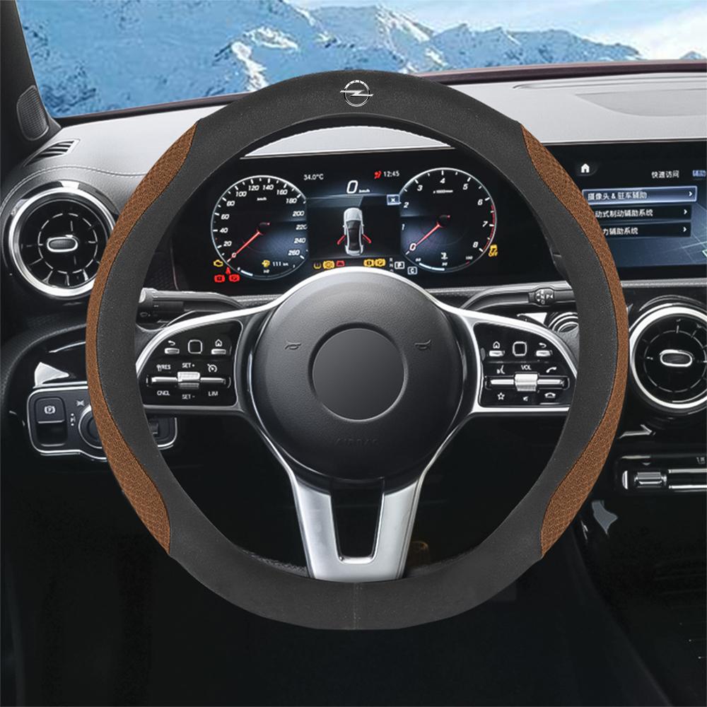 AAHK1 Car Steering Wheel Soft Suede Protector Cover Decor Accessories For Opel Zafira b Corsa d Insignia Mokka Regal Car Valve Cap