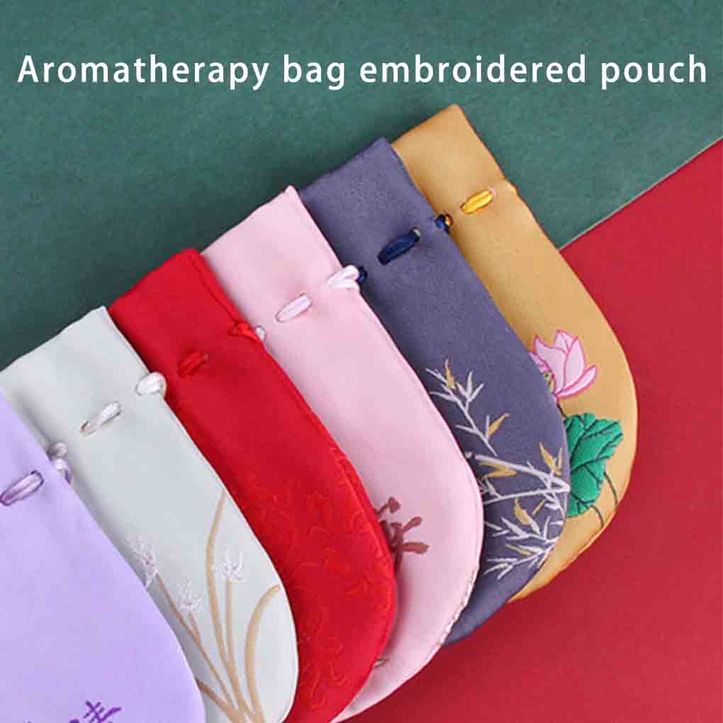 Embroidery Sachet Drawstring Jewelry Gifts Bag Home Office Living Room Hanging Car Rear Review Decoration Pendant
