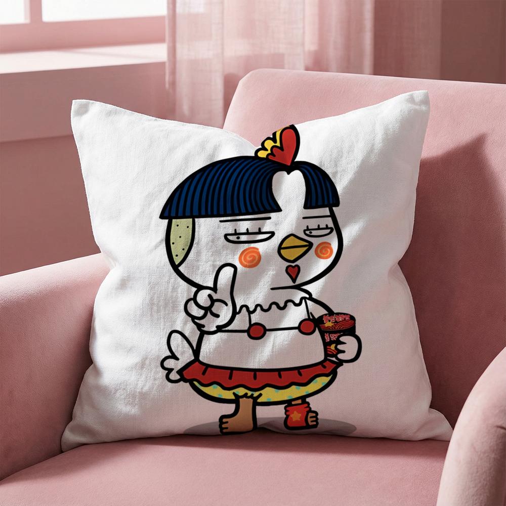 Samyang Buldak Ramen Cushion Cover Multi-Scene Pillow Cover for Home & Car - Reversible, Soft & Durable for Daily Use