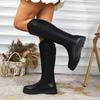 Modische Neue Bequeme und Rutschfeste Damen Mid-Tube Stiefel Winter Einfarbig Elegant und Sexy Rundköpfige Ritterstiefel