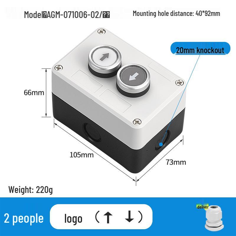 KEOLEA Waterproof Emergency Stop & Start Button, Industrial Self-Reset Push Control Box