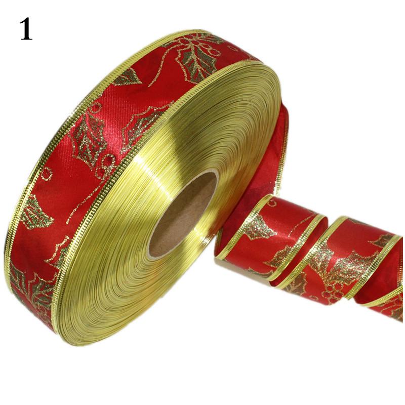 38cm Two Delightful Tone Printed Ribbon For Creative Christmas Tree Hanging Decor