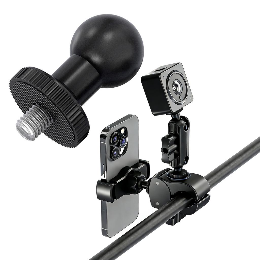 Plastic 17mm Ball Head Adapters 4pcs Feature 1/4 Inch Screw for 360 Degree Rotation Photography and Vehicle Use