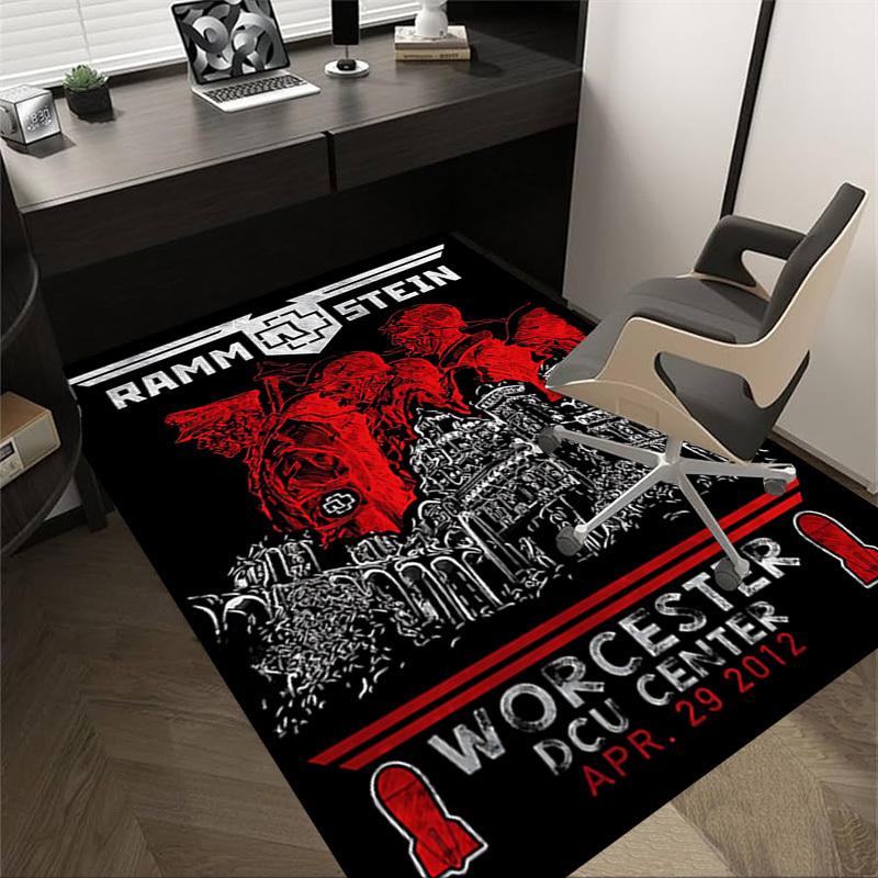 1pz RAMMSTEIN WORCESTER Home Office, Tappetino Resistente in Poliestere Facile da Pulire, Decorazione Ufficio, Stile Urbano, Fondo Antiscivolo