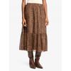 Leopard Print Tiered Georgette Midi Skirt Jf670nylpf1211 Dark Camel