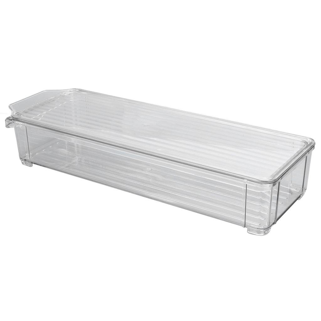 Clear Organizing Bin Large Capacity Transparent Food Grade Plastic Multifunction Portable Durable
