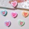 10Pcs New Cute Cartoon Heart Shaped KISS ME Series Flat Back Ornament Jewelry Bows Accessories