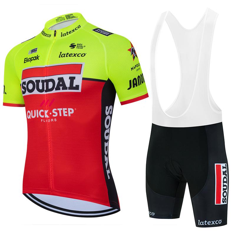Soudal Quick Step Cycling Jersey Set 2025 Men NEW Summer Cycling Clothing MTB Road Shirt Bicycle Bib Shorts Maillot Ciclismo