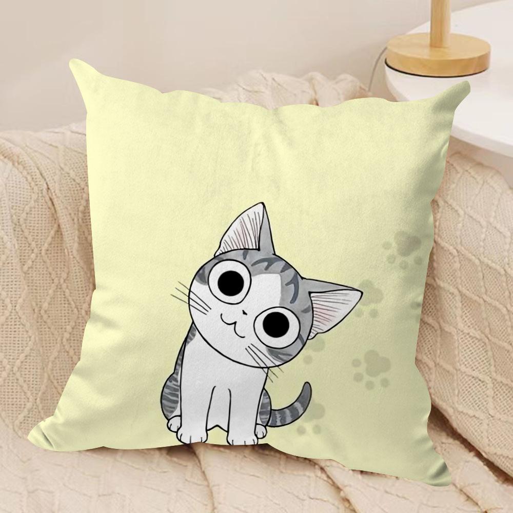 CChis Sweet Home Cushion Cover Silky Short Plush DoubleSided Printed Pillow Case for Sofa All Seasons Home Decor Gift