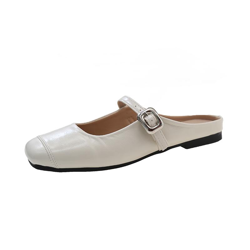 Fashion Solid Color Simple Slippers Elegant Casual Flat Wear-resistant Comfortable Fashionable Women's Muller Chaussure Femme