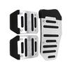 3 Pcs Brake Pedal Pads Anti Slip Wear Resistant Manual Accelerator Foot Pedal Cover for Car Silvery