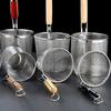 Thickened Stainless Steel Funnel Wooden Handle Kitchen Gadgets Vegetables Mesh Sieve Spoon Multifunctional Pasta Basket Strainer