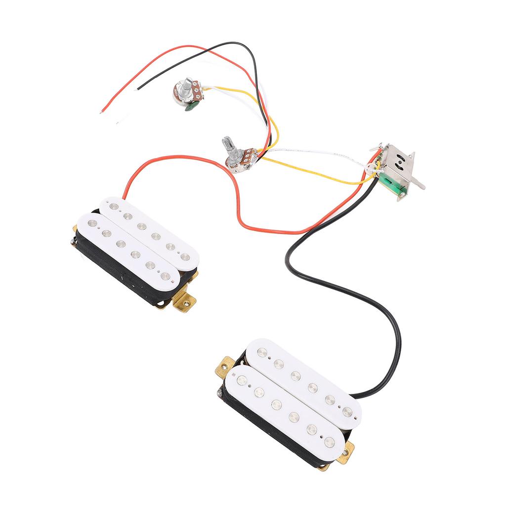 HH Pickup White Prewired HH Humbucker Pickup Set with Tone Volume Circuit for ST Electric Guitar