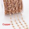 1Meter 7mm Stainless Steel Chain Enamel Daisy Flower KC Gold Color Beaded Chains for DIY Jewelry Making Necklace Bracelet