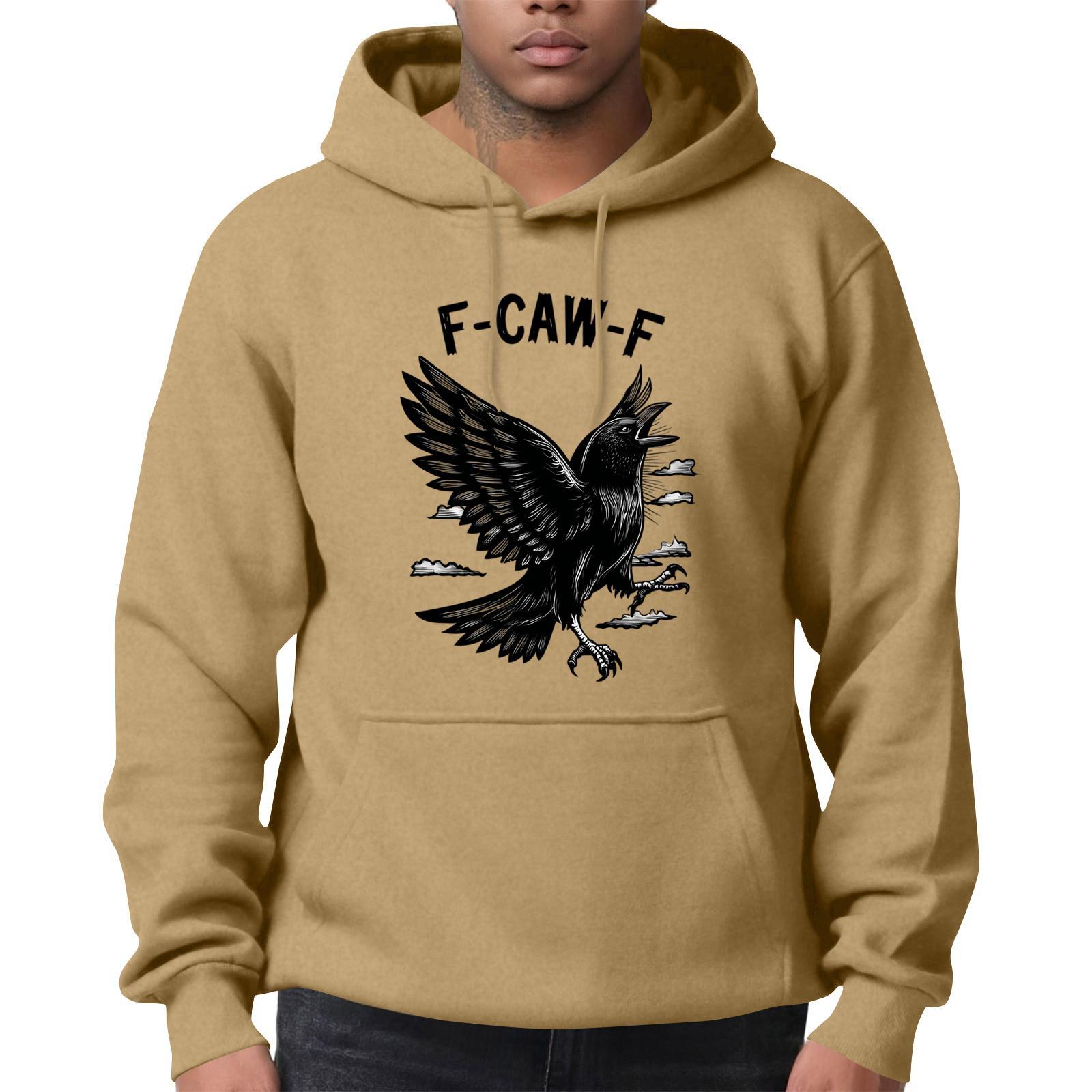 

Men s Fashion Casual Long Sleeve Solid Color Hooded Sweatshirt Tops L хаки