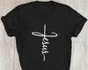 Jesus T-Shirt Faith Christian Vertical Cross Religious Sign Shirt Christian Christianity Religion Church Christmas Presents Xmas Gift Tee