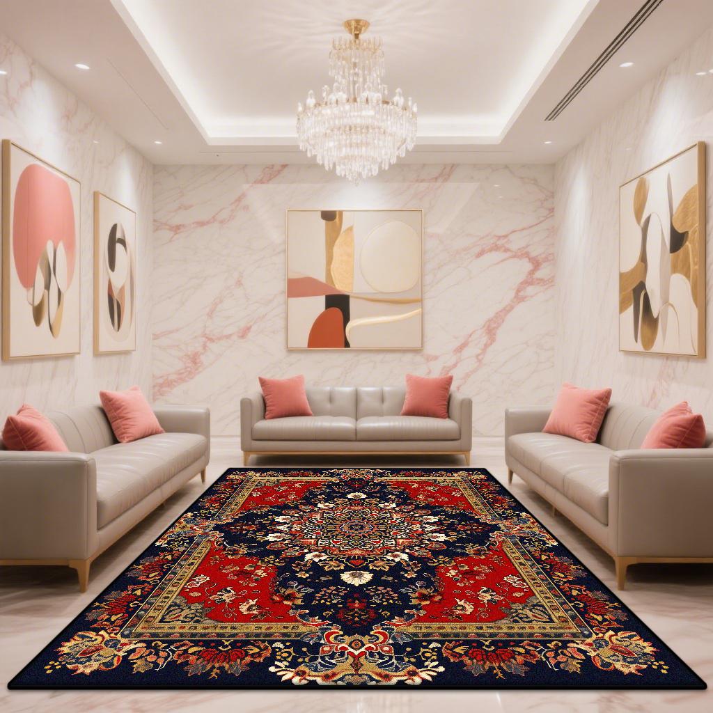 Retro Bohemian Carpets for Living Room Decoration Bedroom Red Carpet Persian Rugs for Bedroom Non-slip Lounge Rug Mat floor