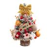 Mini Christmas Tree with LED Light Pre-lit Small Artificial Snow Flocked Tree with Ball Ornaments for Xmas Tabletop Indoor Holiday Decor