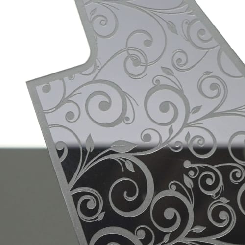 SCORELAY PICKS Clear Pickguard for Les Paul [Arabesque Engraving] Gray, Transparent