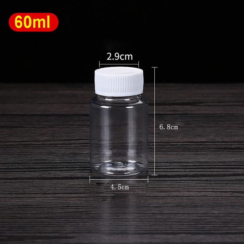 5-30pcs Refillable Bottles 15ml 20ml 30ml 50ml 60ml 80ml 100ml Plastic PET Clear Empty Seal Bottles Container with screw cap