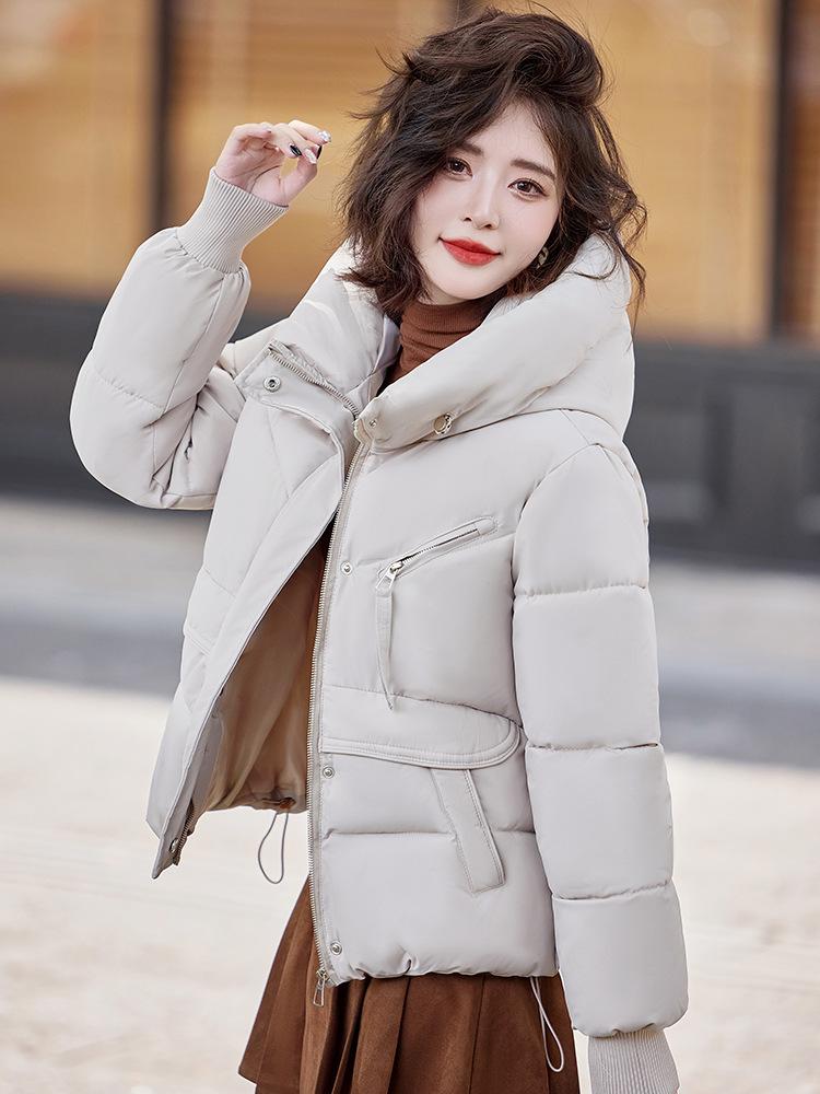 Love seam back medium and long cotton-padded clothes women's hooded cotton clothes, shoulder-length loose version multi-color winter