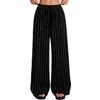 Women's Striped Wide Leg Pants Women's Pinstripe Drawstring Elastic Waist Pants Women's Casual Pants