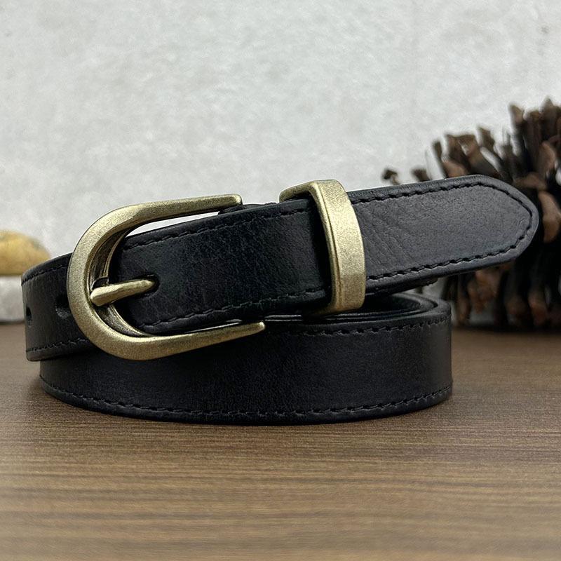 Retro Fashion Trend Leather Belt Women'S First Layer Cowhide Casual Jeans Belt Women