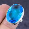 Swiss Blue Topaz Gemstone Handmade 925 Sterling Silver Ring Size 5.5 V6m97