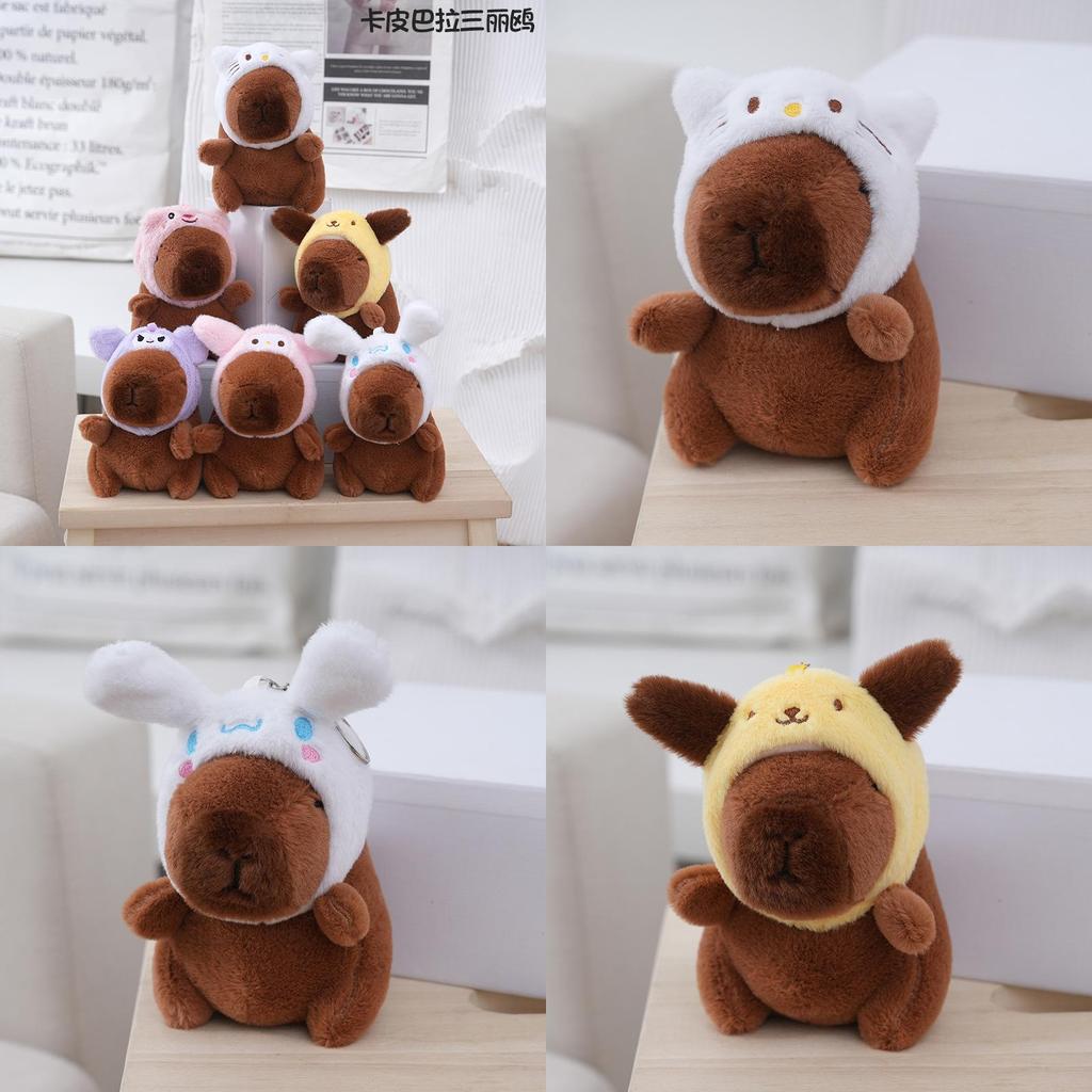 Adorable Capybara Plush Toy Bag Charm Soft Stuffed Animal Doll With Cute Design