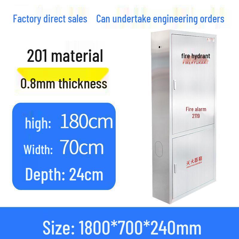 201 Stainless Steel Fire Hydrant Box - Indoor/Outdoor Thickened Fire Equipment Storage Box