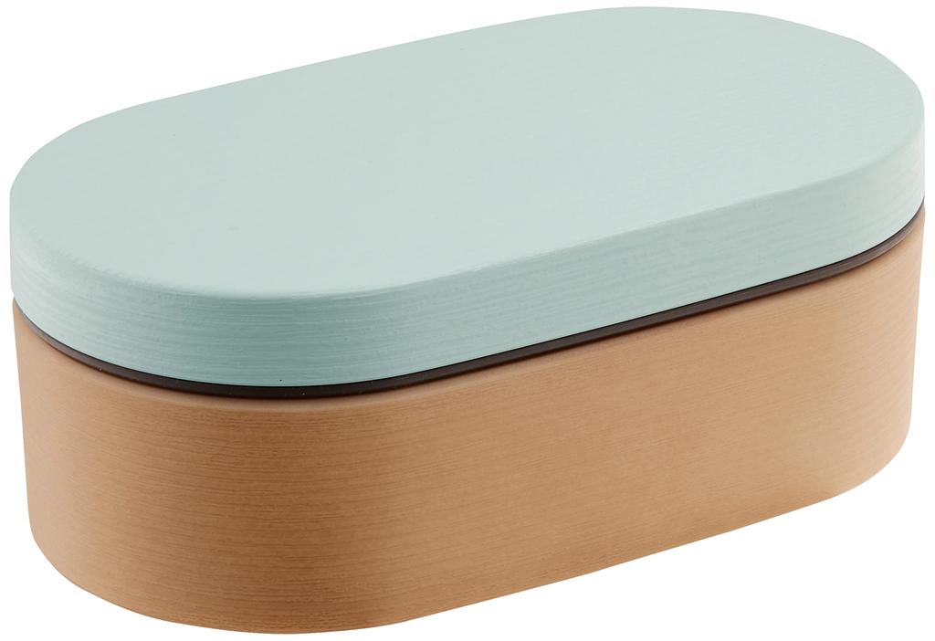 Showa Lunch Rice Wood Oval Clean Made in Japan 4979542 Eske, fester seg ikke, Korn, Harpiks, Bento, Blå, Frakk, Tåler mikrobølgeovn/oppvaskmaskin, 600ml, Herre,