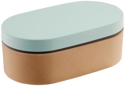 Showa Lunch Rice Wood Oval Clean Made In Japan 4979542 Box, Doesn't Stick, Grain, Resin, Bento, Blue, Coat, Microwave/Dishwasher Safe, 600ml, Men,