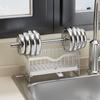 Waterproof Self-Draining Sink Shelf Black/Silver Sink Drain Rack Soap Sponge Holder  Countertop