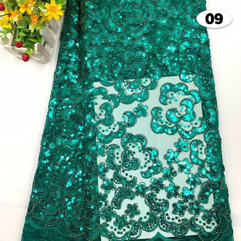 

1 Yard Luxury French Lace Tulle Fabric Embroidery Nigerian Bead Sequin Fabric For Wedding Party Bridal Dress DIY Sew Material 1Yard