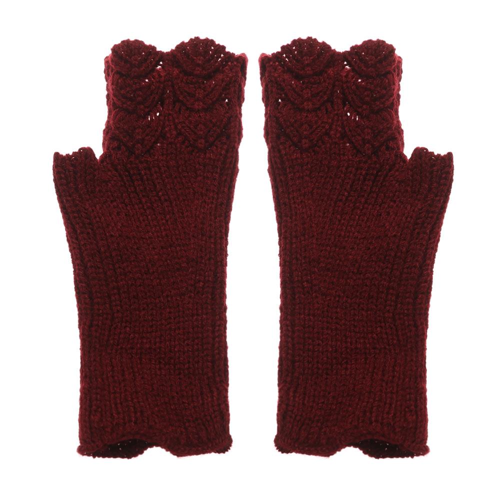 Women Girls Elastic Candy Color Arm Warmers Fingerless  Mittens Thick Warm Knitted Gloves