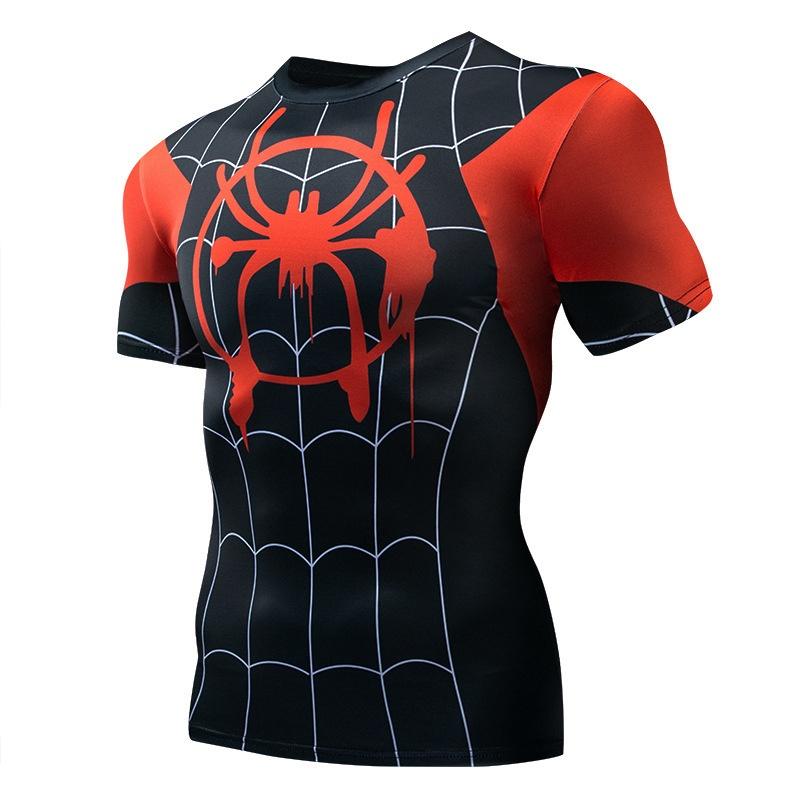 Spiderman Batman Superhero 3d Print Gym Tshirt Men Fitness Tee Compression Tops
