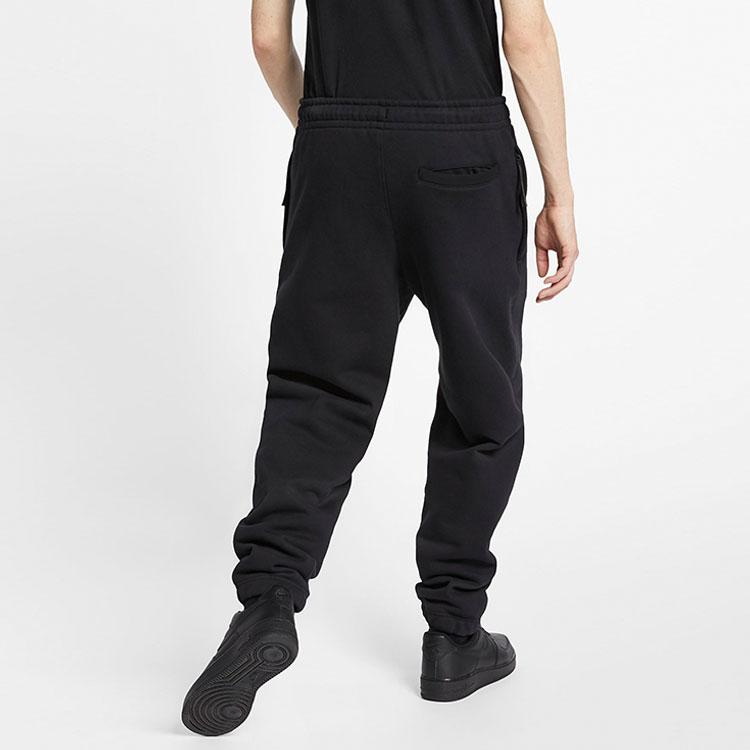Nike Embroidered Logo Fleece-Lined Casual Sport Joggers Men Bottoms Black AV8279-010