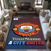 Manchester City Customize Your Name Floor Mat Design for Bedrooms Game Room Dormitory Foyer Antislip Carpet Decorate Offices Wedding Party Gift