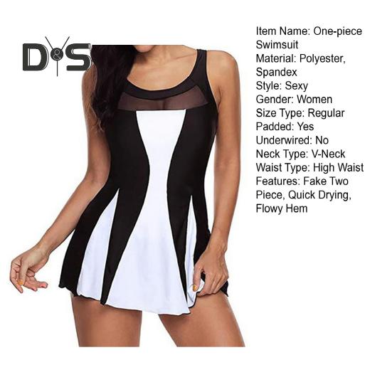 Dámské monokini s výstřihem do U, bez rukávů, s regulací bříška, jednodílné plavky, falešné dvoudílné plavky s vysokým pasem