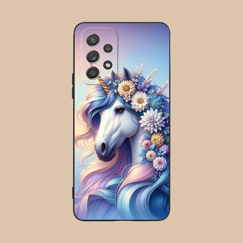 Fantasy Unicorn Mobile Phone Case for Samsung Galaxy M55 54 42 35 34 33 32 23 22 15 14 13 12 F55 5G Colorful Cover Luxury Pretty